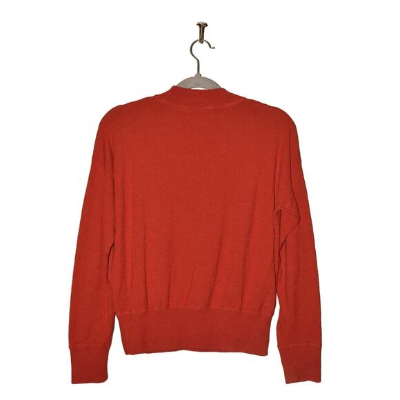 MADEWELL $78 Relaxed Mock Neck Textured Knit Sweater Red Small - Picture 2 of 3